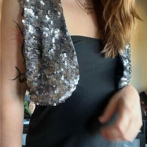 Silver Sequin Vest